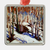 Ornement Carré Argenté Thomson - Early Spring, Canoe Lake (Devant)