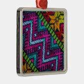 Ornement Carré Argenté Threads tissés ethniques (Droite)