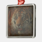 Ornement Carré Argenté Tigre (Gauche)