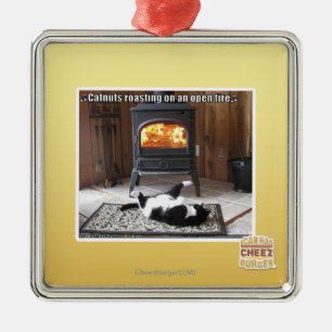 Ornement Carré Argenté Torréfaction de Catnuts