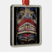 Ornement Carré Argenté Totem Pole Face Thunder_Cove  (Droite)