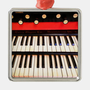 Ornement Carré Argenté Touches d'organes antiques