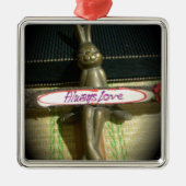 Ornement Carré Argenté Toujours Aimer Inspirational Rabbit Art Design d'i (Devant)