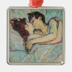 Ornement Carré Argenté Toulouse-Lautrec - In Bed, The Kiss