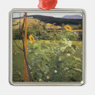 Ornement Carré Argenté Tournesols (par Jacek Malczewski)