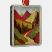 Ornement Carré Argenté Trail Vers Le Ciel (Droite)