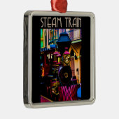 Ornement Carré Argenté Train à vapeur (Droite)
