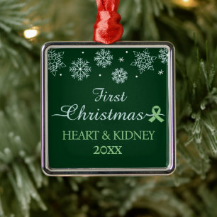 Ornement Carré Argenté Transplantation personnalisée du premier flocon de