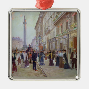 Ornement Carré Argenté Travailleurs laissant le Maison Paquin