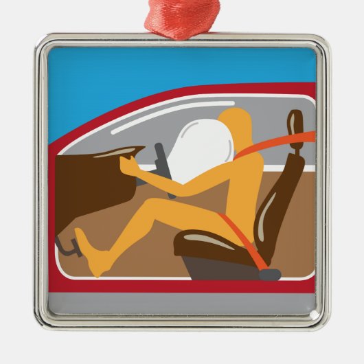 Ornement Carré Argenté Travaux de ceinture de sécurité D'airbag (Devant)