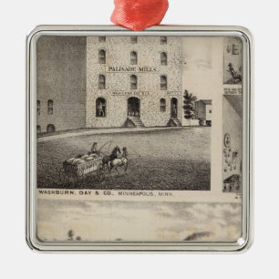 Ornement Carré Argenté Travaux de fer d'étoile du nord, Washburn,