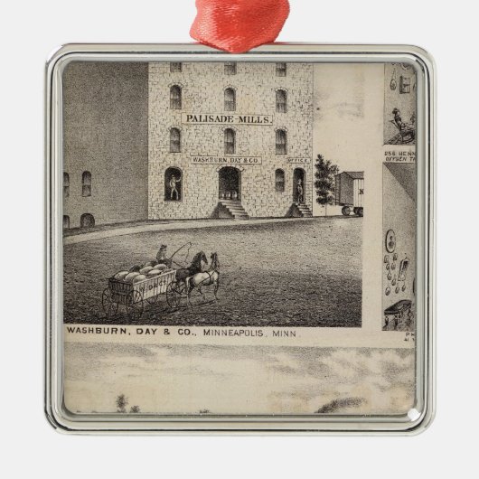 Ornement Carré Argenté Travaux de fer d'étoile du nord, Washburn, (Devant)