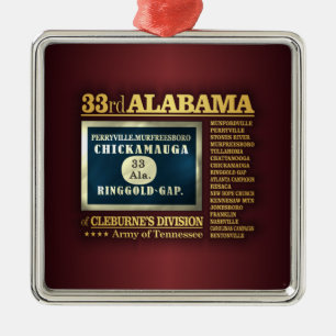 Ornement Carré Argenté trente-troisième Infanterie de l'Alabama (BA2)
