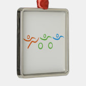 Ornement Carré Argenté Triathlon cool et design unique (Droite)