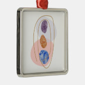 Ornement Carré Argenté Trois Pierres (Droite)