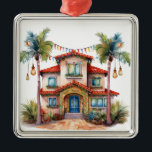 ORNEMENT CARRÉ ARGENTÉ TROPICAL FESTIVE CHRISTMAS BEACH HOACH<br><div class="desc">TROPICAL FESTIVE CHRISTMAS BEACH HOACH</div>