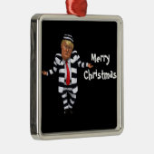 Ornement Carré Argenté Trump en prison (Droite)