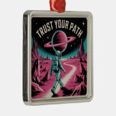 Ornement Carré Argenté Trust Your Path (Droite)
