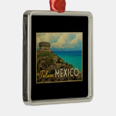 Ornement Carré Argenté Tulum Mexique (Droite)