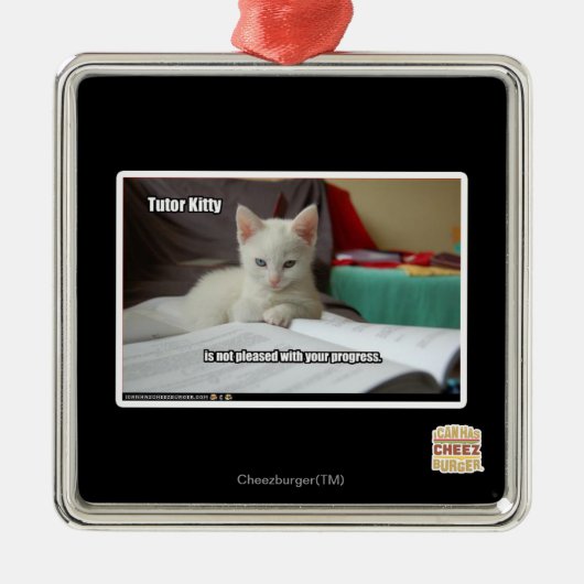 Ornement Carré Argenté Tuteur Kitty (Devant)