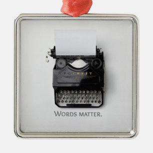 Ornement Carré Argenté Typographe de mots importants