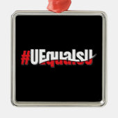 Ornement Carré Argenté UEqualsU VIH Indétectable Art non transmettable (Devant)