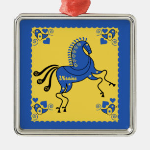 Ornement Carré Argenté Ukraine Art populaire slave traditionnel