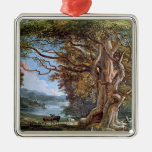 Ornement Carré Argenté Un arbre de hêtre antique, 1794 (huile sur la