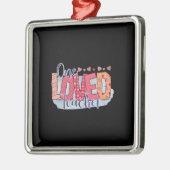 Ornement Carré Argenté Un enseignant adoré (Gauche)