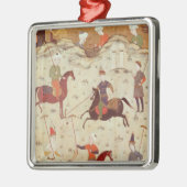 Ornement Carré Argenté Un jeu de polo (Gauche)