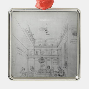 Ornement Carré Argenté Un magasin de boisson alcoolisée de Londres, 1839