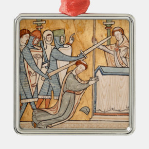 Ornement Carré Argenté Un Martyre précoce de St. Thomas Becket dans l'art