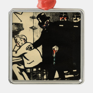 Ornement Carré Argenté Un prisonnier est exilé des crimes et