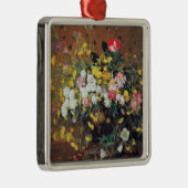 Ornement Carré Argenté Un vase de fleurs (Droite)