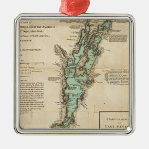 Ornement Carré Argenté Une étude du lac Champlain