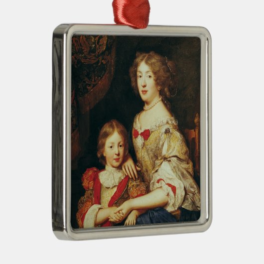 Ornement Carré Argenté Une femme et son fils (Droite)