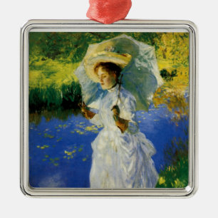 Ornement Carré Argenté Une promenade matinale