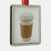 Ornement Carré Argenté Une tasse de café de papier (Droite)
