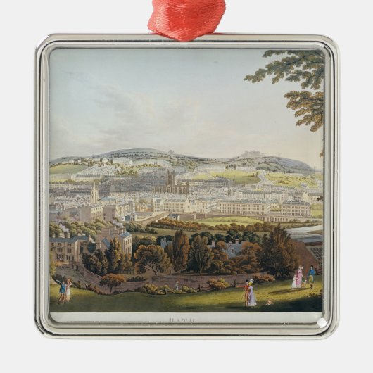 Ornement Carré Argenté Une vue de Bath, 1817 (Devant)