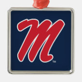 Ornement Carré Argenté Université du Mississippi | Script M (Devant)