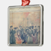 Ornement Carré Argenté Vaccination à une réception de soirée (Gauche)