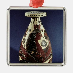 Ornement Carré Argenté Vase à style de Proto-Corinthien avec un sphinx