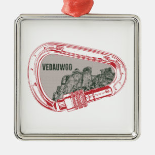 Ornement Carré Argenté Vedauwoo Escalade Carabiner