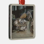 Ornement Carré Argenté vélo de bobber (Droite)