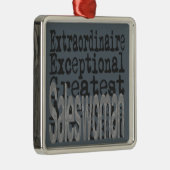 Ornement Carré Argenté Vendeuse Extraordinaire (Droite)