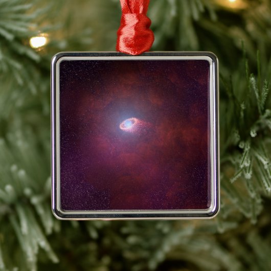 Ornement Carré Argenté Vent Pulsar D'Une Étoile Neutron. (Arbre)