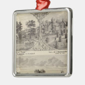 Ornement Carré Argenté Verger de cerise, ferme de Hillside (Gauche)