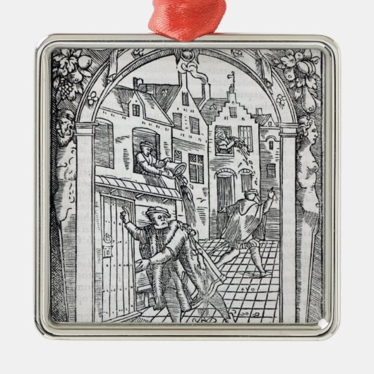 Ornement Carré Argenté Vidange des pots de chambre (Devant)