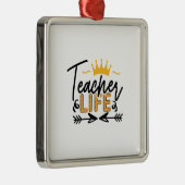 Ornement Carré Argenté Vie de l'enseignant (Droite)