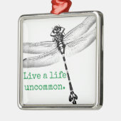 Ornement Carré Argenté Vie Dragonfly rare (Gauche)